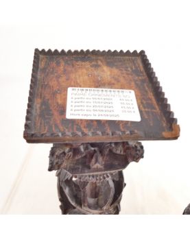 Paire d’Ornements en Bois Ouvragé Asiatique