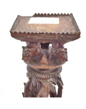 Paire d’Ornements en Bois Ouvragé Asiatique