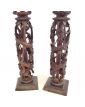 Pair of Asian Ornate Wooden Ornaments