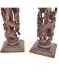 Pair of Asian Ornate Wooden Ornaments