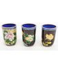 3 Petits Gobelets Cloisonnés Décor Floral