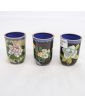3 Petits Gobelets Cloisonnés Décor Floral