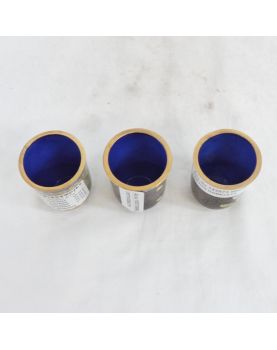 3 Petits Gobelets Cloisonnés Décor Floral