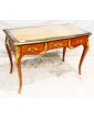 Louis XVI Style Desk with Curved Legs and 3 Drawers and Key