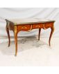 Louis XVI Style Desk with Curved Legs and 3 Drawers and Key