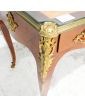 Louis XVI Style Desk with Curved Legs and 3 Drawers and Key