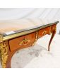 Louis XVI Style Desk with Curved Legs and 3 Drawers and Key