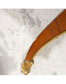 Louis XVI Style Desk with Curved Legs and 3 Drawers and Key