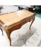 Louis XVI Style Desk with Curved Legs and 3 Drawers and Key