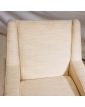 Paire de Fauteuils Tapissés Crème Pieds Compas