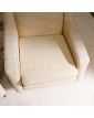 Paire de Fauteuils Tapissés Crème Pieds Compas