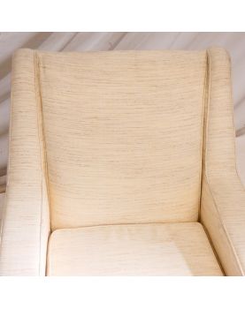 Paire de Fauteuils Tapissés Crème Pieds Compas