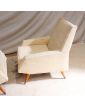 Paire de Fauteuils Tapissés Crème Pieds Compas