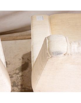 Paire de Fauteuils Tapissés Crème Pieds Compas