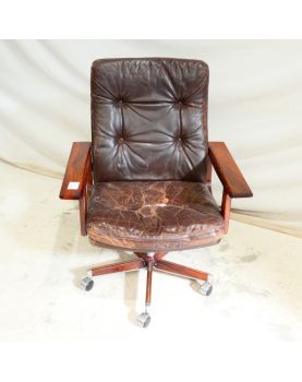 Fauteuil Assise en Cuir à Restaurer