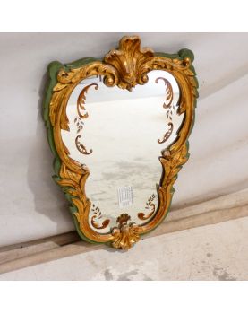 Miroir Style Louis XV Vert et Or