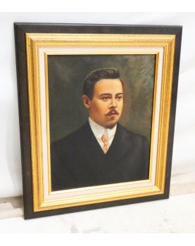 Huile sur Toile Ancien Portrait d’Homme