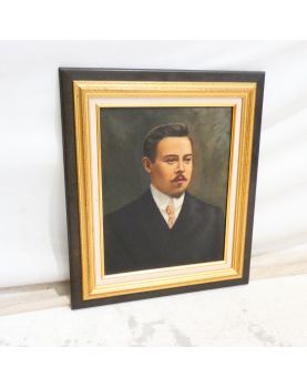 Huile sur Toile Ancien Portrait d’Homme