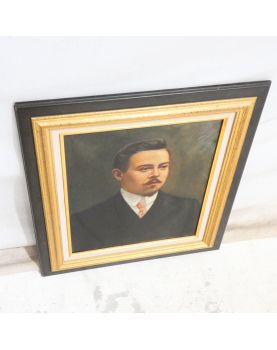 Huile sur Toile Ancien Portrait d’Homme