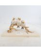 Subject with Birds in Polychrome Earthenware Signed Emile ROUFF