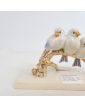 Sujet aux Oiseaux en Faïence Polychrome Signé Emile ROUFF