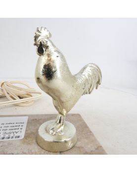 Veilleuse Petit Coq sur Socle en Marbre