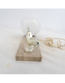 Veilleuse Petit Coq sur Socle en Marbre