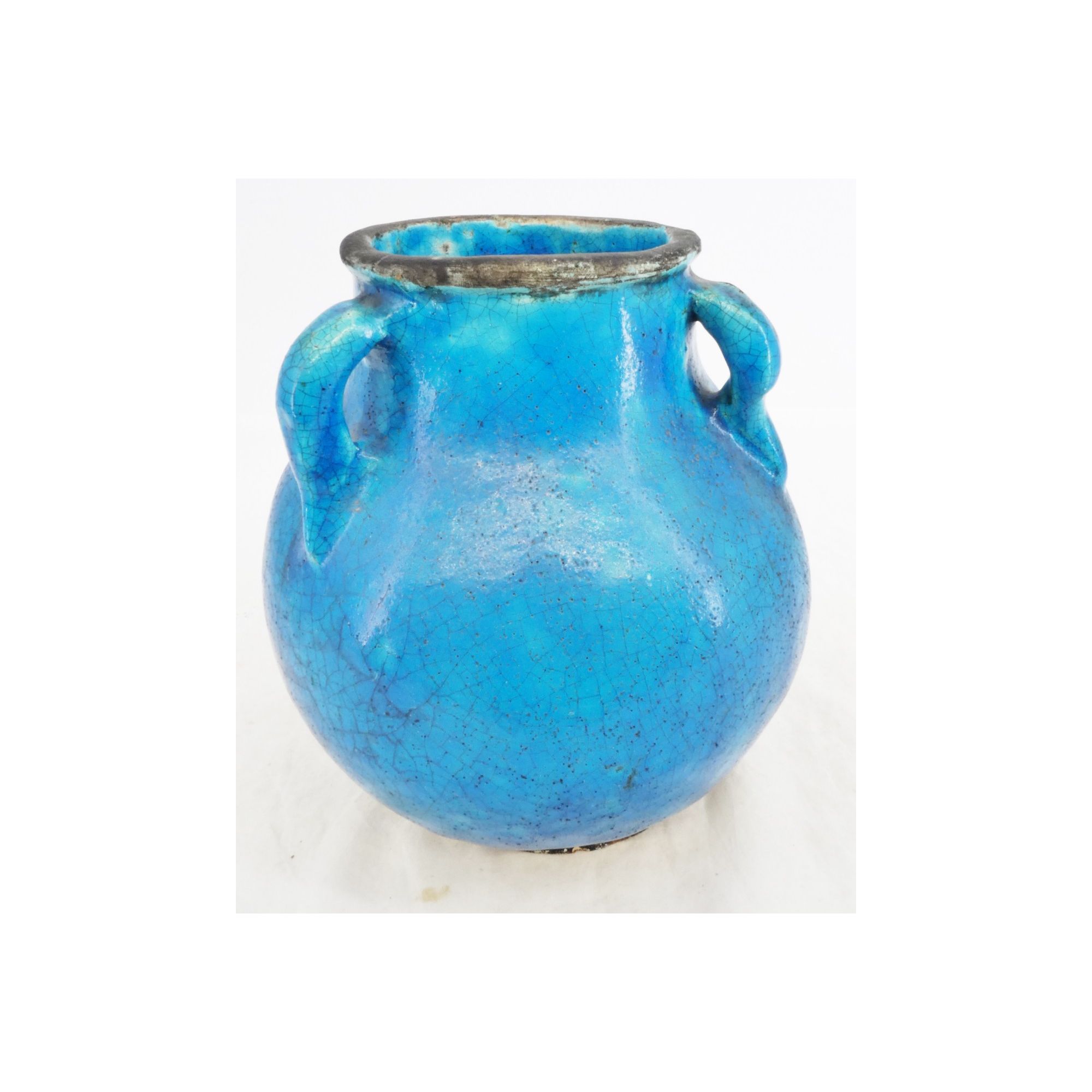 Vase Pansu Emaillé Bleu Vase Pansu Emaillé Bleu