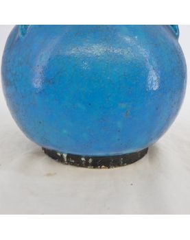 Vase Pansu Emaillé Bleu