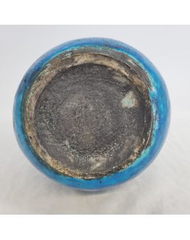 Vase Pansu Emaillé Bleu