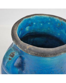 Vase Pansu Emaillé Bleu