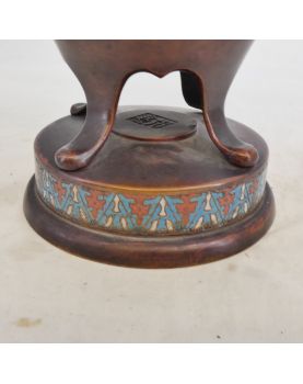 Potiche en Bronze Chinois Cloisonnée et Accidentée