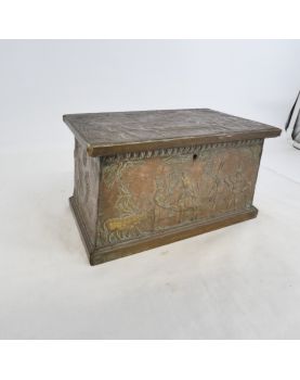Repulsed Brass Box with Egyptian Decor