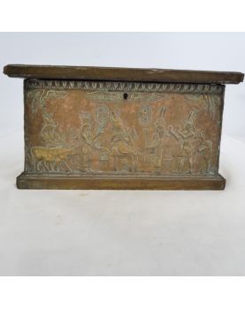 Repulsed Brass Box with Egyptian Decor