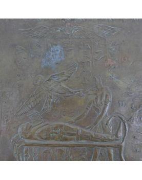 Coffret en Laiton Repoussé Décor Égypte