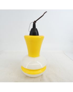 70s White and Yellow Pendant Light