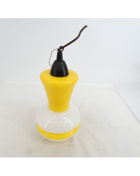 70s White and Yellow Pendant Light