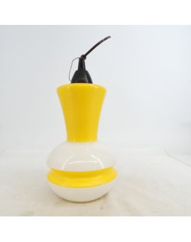 Suspension Année 70 Blanc et Jaune