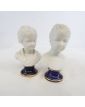 Paire de Petits Bustes Couple d’Enfants en Biscuit