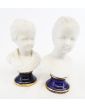 Paire de Petits Bustes Couple d’Enfants en Biscuit