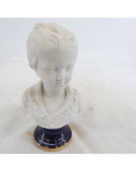 Paire de Petits Bustes Couple d’Enfants en Biscuit