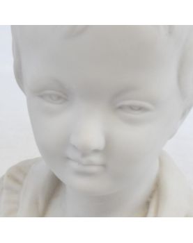 Pair of Small Biscuit Busts of a Couple of Children