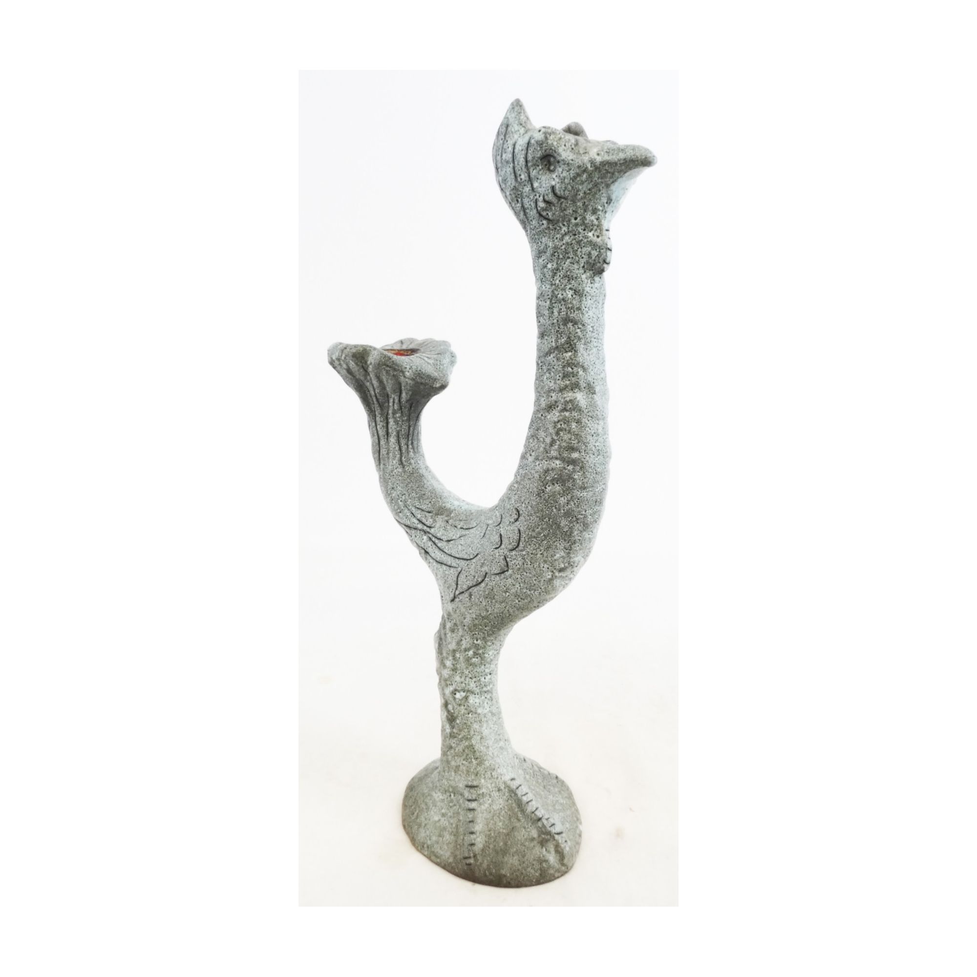 Rooster Shape Candle in Ceramic Signed Rooster Shape Candle in Ceramic Signed