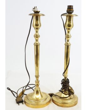 Paire de Bougeoirs en Bronze électrifiés