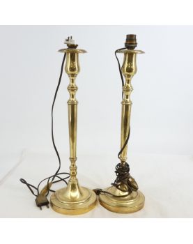 Paire de Bougeoirs en Bronze électrifiés