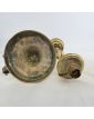 Pair of electrified bronze candlesticks