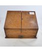 Petit Bureau de Voyage Chêne avec Encrier Verre