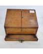 Petit Bureau de Voyage Chêne avec Encrier Verre
