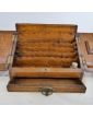 Petit Bureau de Voyage Chêne avec Encrier Verre