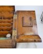 Petit Bureau de Voyage Chêne avec Encrier Verre